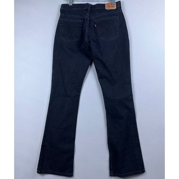 Levis 515 Nouveau Bootcut Jeans Womens Size 10 Long Mid Rise Dark Wash Blue - Picture 2 of 12